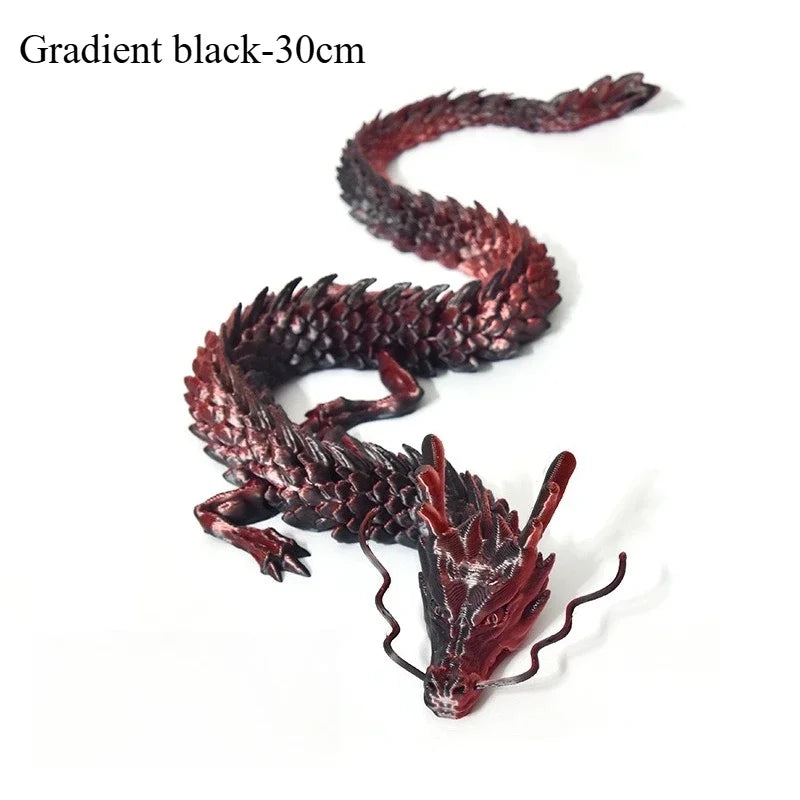 3D Printed Conjoined Dragon Ornaments Movable Cartoon Creative Dragon Plants rockery Fish Tank Landscaping Decoration 30cm
