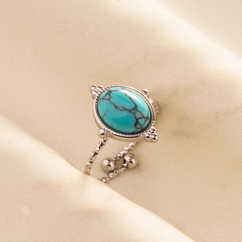 What the Stone Chose — Boho Turquoise Adjustable Ring - Pedlar's Attic