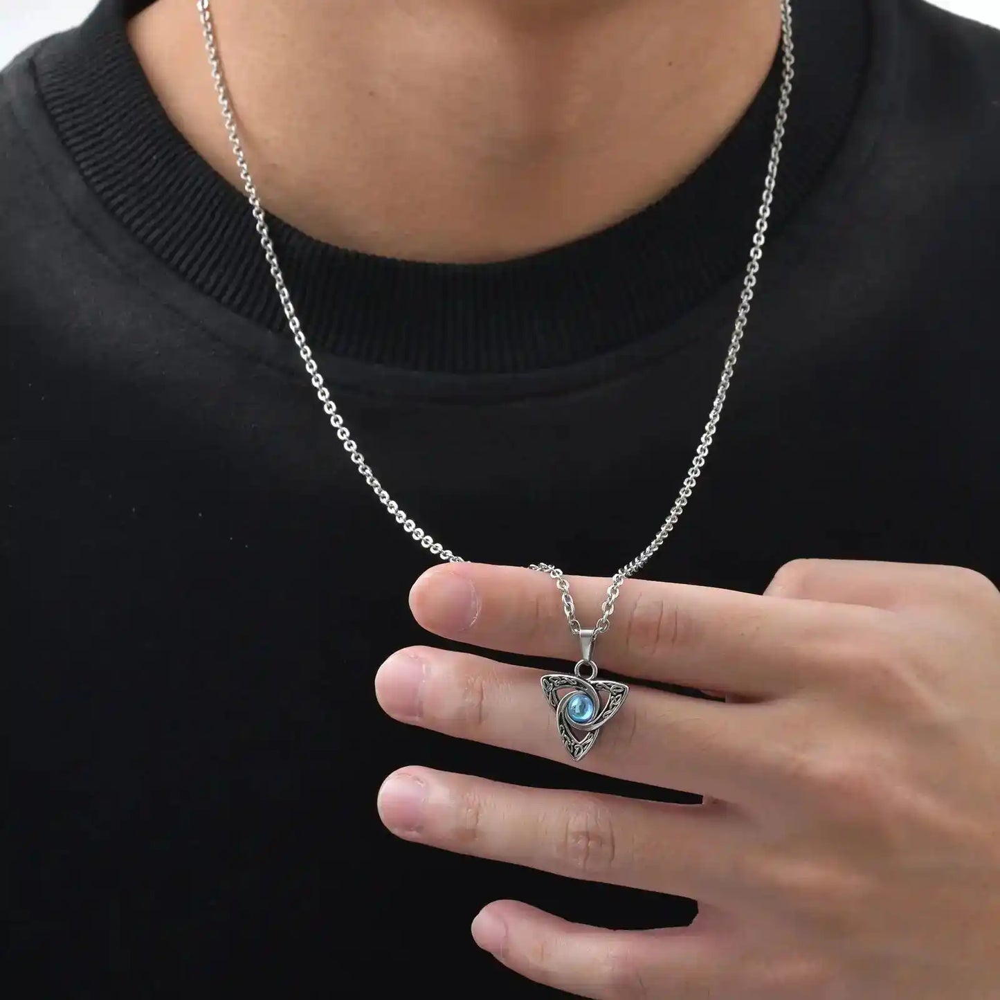 Celtic Knot Moonstone Pendant Necklace