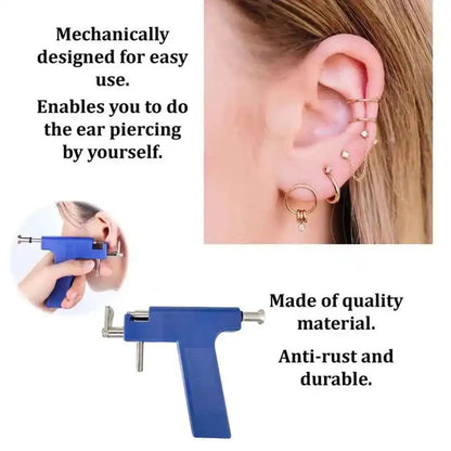 Professional Ear Piercing Gun Kit with 98pcs Stainless Steel Ear Studs-Safety Gun Piercing - Pedlar's Attic