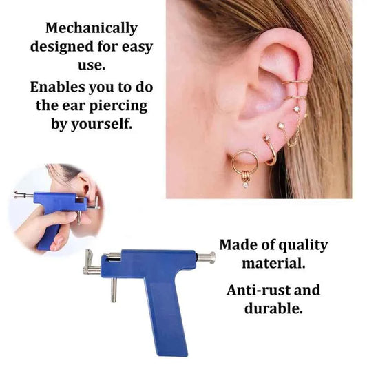 Professional Ear Piercing Gun Kit with 98pcs Stainless Steel Ear Studs-Safety Gun Piercing