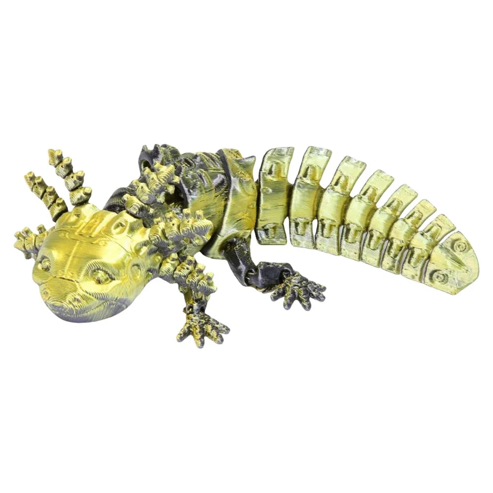 3D Printed Axolotl Toy Collectible Articulated Mechanical Axolotl Figurine 3D Printed Animal for Stress Relief Home Decor