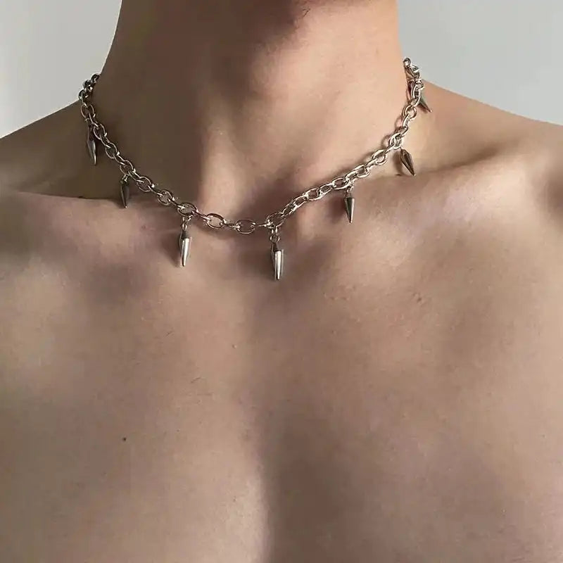 The Rivet & the Dark — Stainless Steel Punk Stud Choker