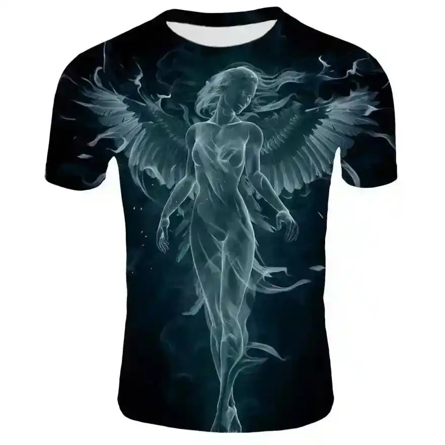 Luminous Angel – Fluorescent 3D Print Unisex Tee
