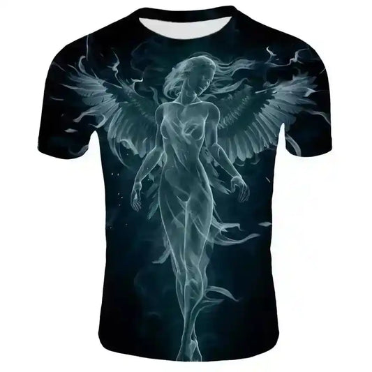 Luminous Angel – Fluorescent 3D Print Unisex Tee