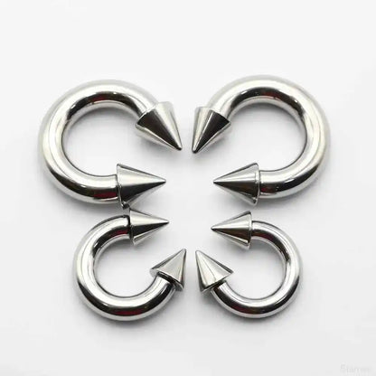 Cone Circular Barbell Piercing Septum Nose Ring Hoop Helix Earrings - Pedlar's Attic
