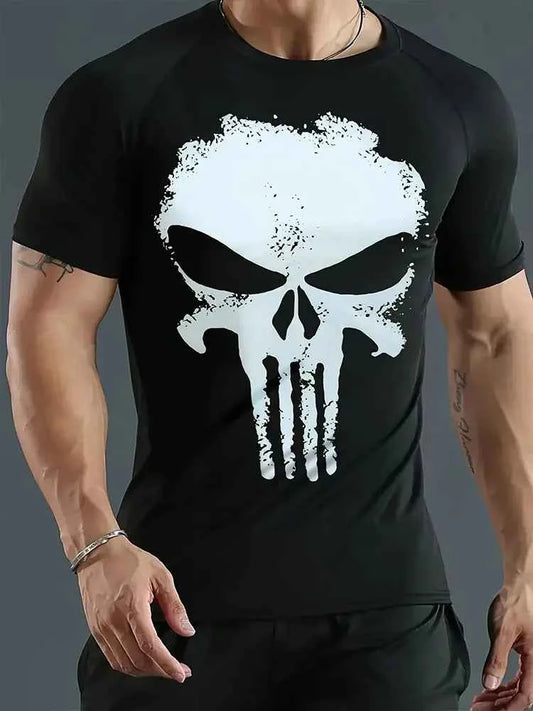 3D Skull Print Men's T-shirt