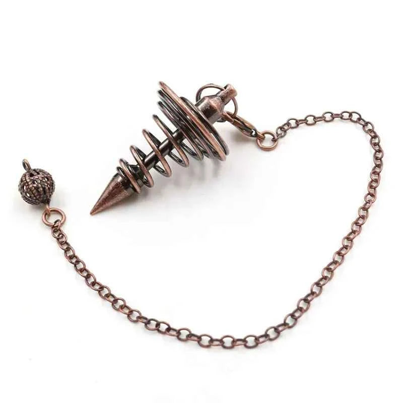 Mystic Vibes Spiral Pendulum Pendant - Gravity-Defying Metal Jewelry for Luck & Fortune - Pedlar's Attic