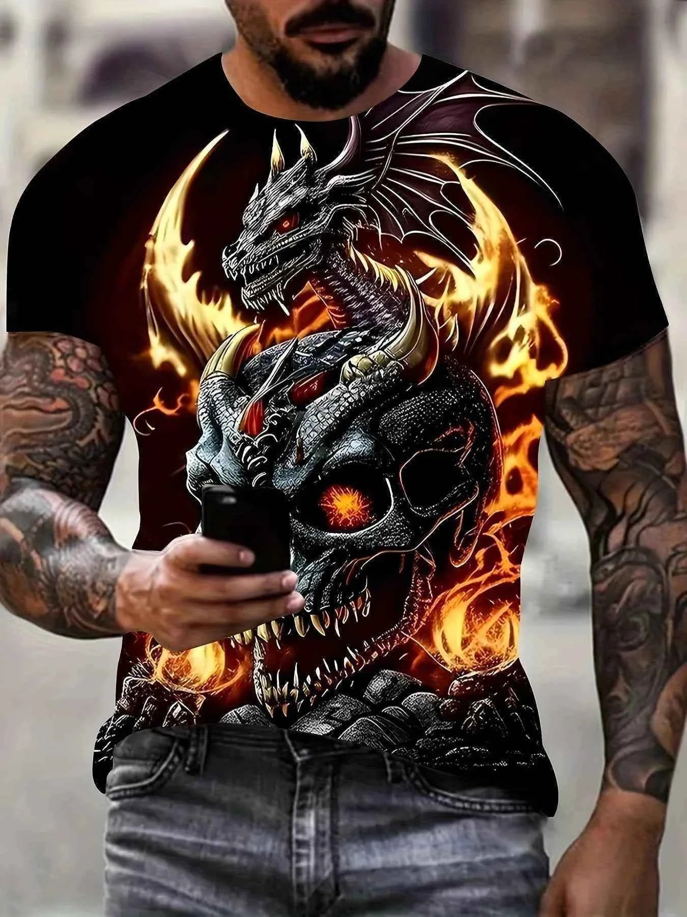 Dragon Print T-shirt 4
