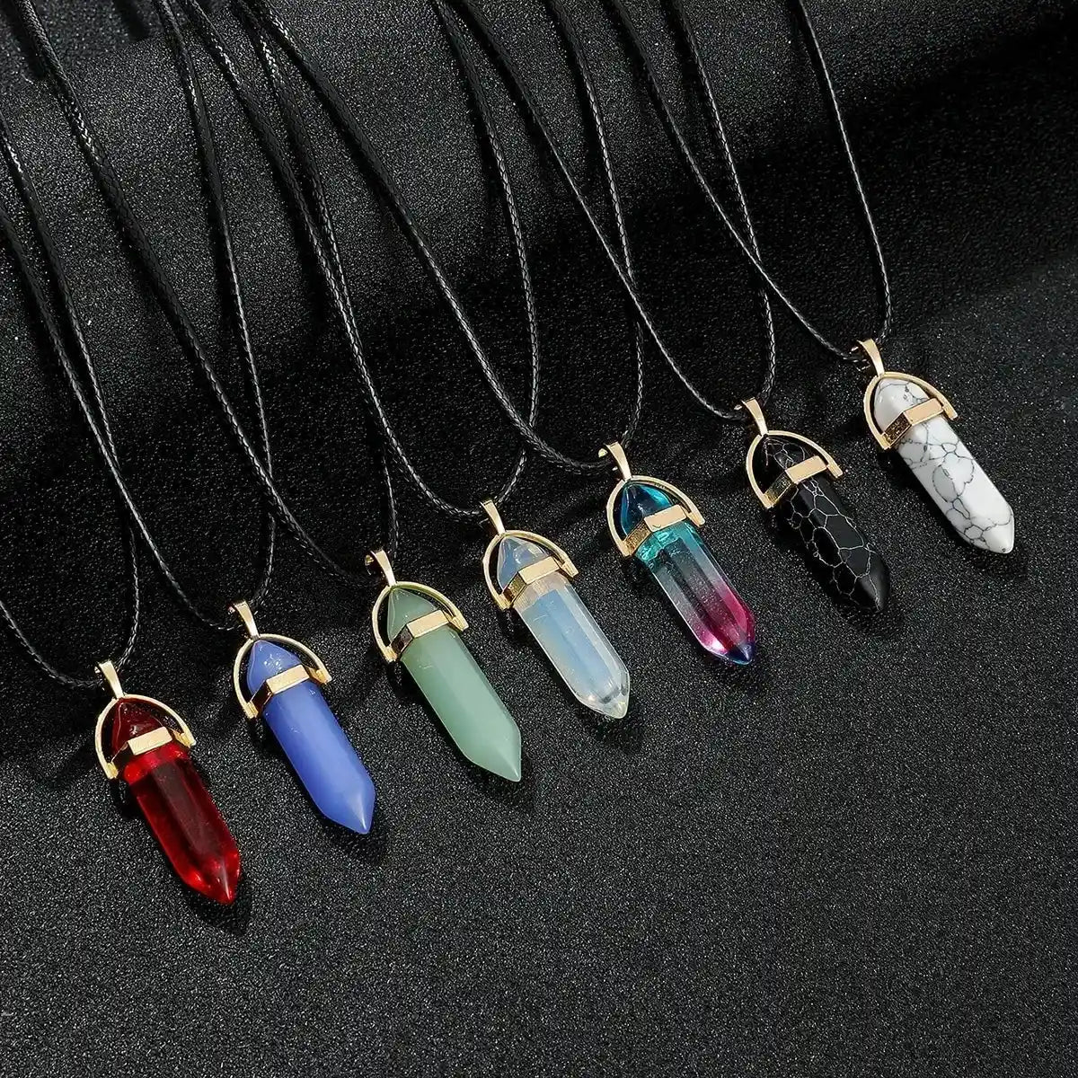 7pcs/Set Hexagon Pillar Quartz Necklace - Pedlar's Attic