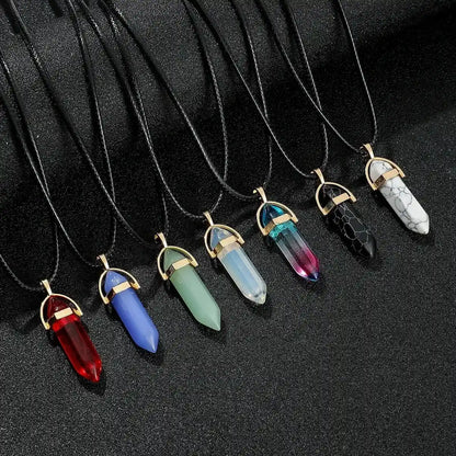 7pcs/Set Hexagon Pillar Quartz Necklace - Pedlar's Attic