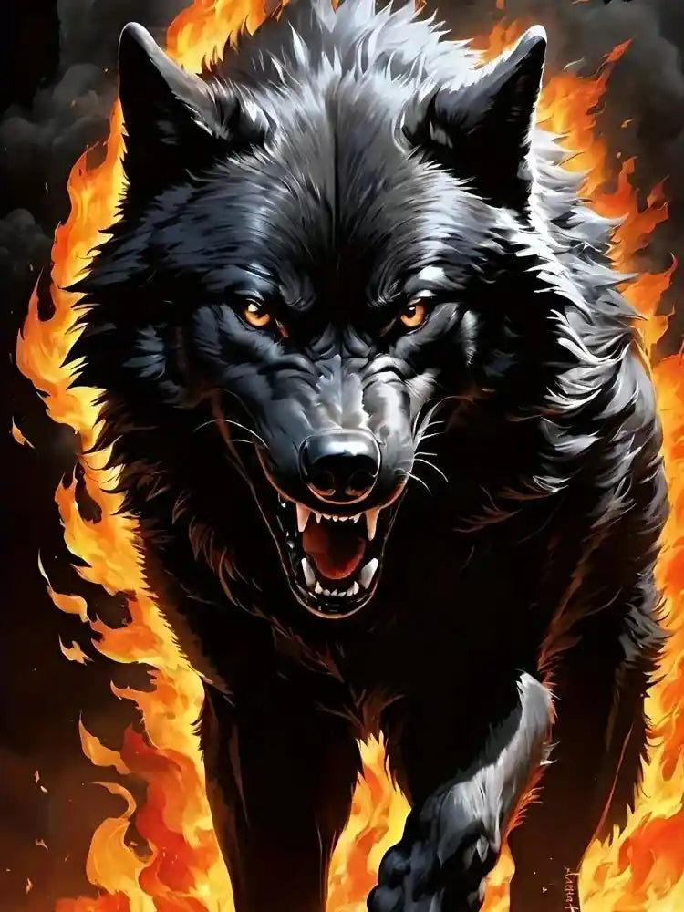 Luna's Pack – Fire Wolf 3D Print Oversized Tee