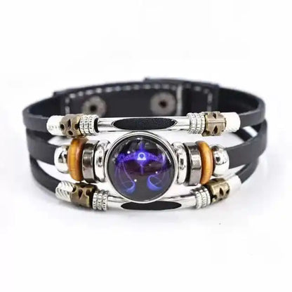 Zodiac Constellation Luminous Leather Bracelet — All 12 Signs