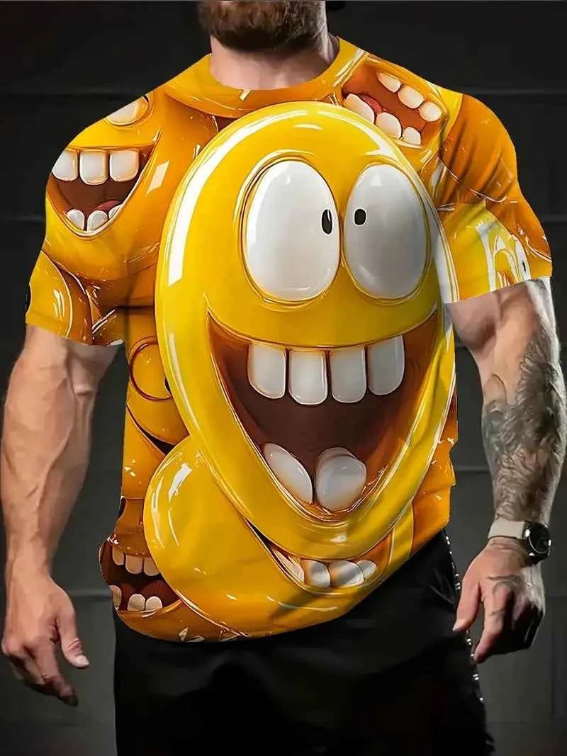 3D Printed Funny Abstract Face Graphic T-Shirt For Men Women