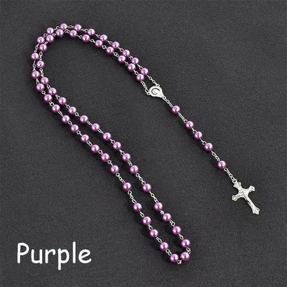 The Sacred Thread — Vintage Rosary Bead Cross Necklace