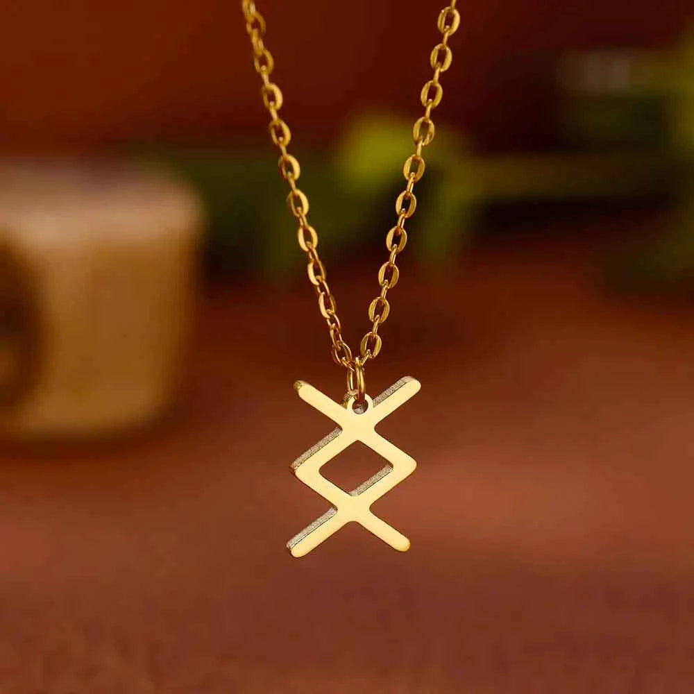 Norse Runic Pendant Viking Rune Layering Necklace