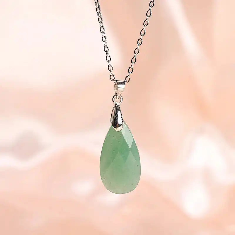 What the Rain Leaves Behind — Water Drop Stone Pendant Necklace