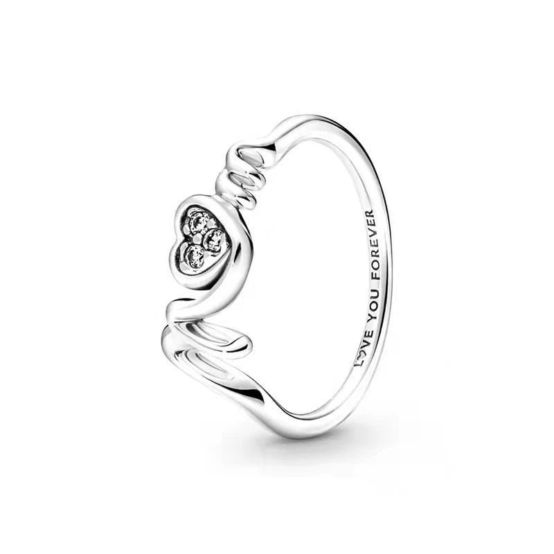 Aether-Reach Ring — 925 Sterling Silver Heart & Butterfly