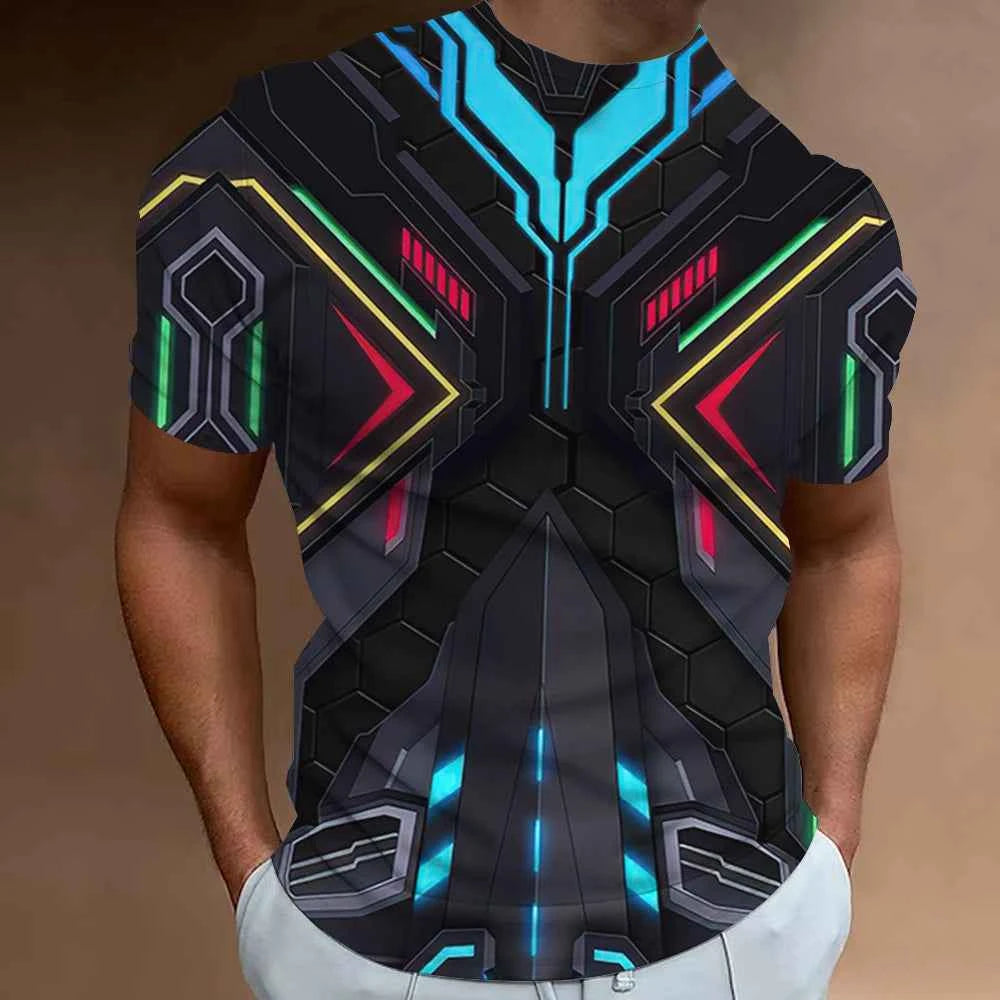 Fashion T-Shirts For Men 3d Line Printed