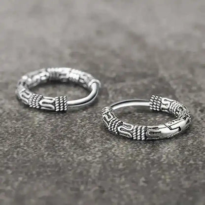 Vintage Simple Small Hoop Earrings Stainless Steel Hypoallergenic Earrings for Men Women Cool Indian Boho Jewelry - Pedlar's Attic