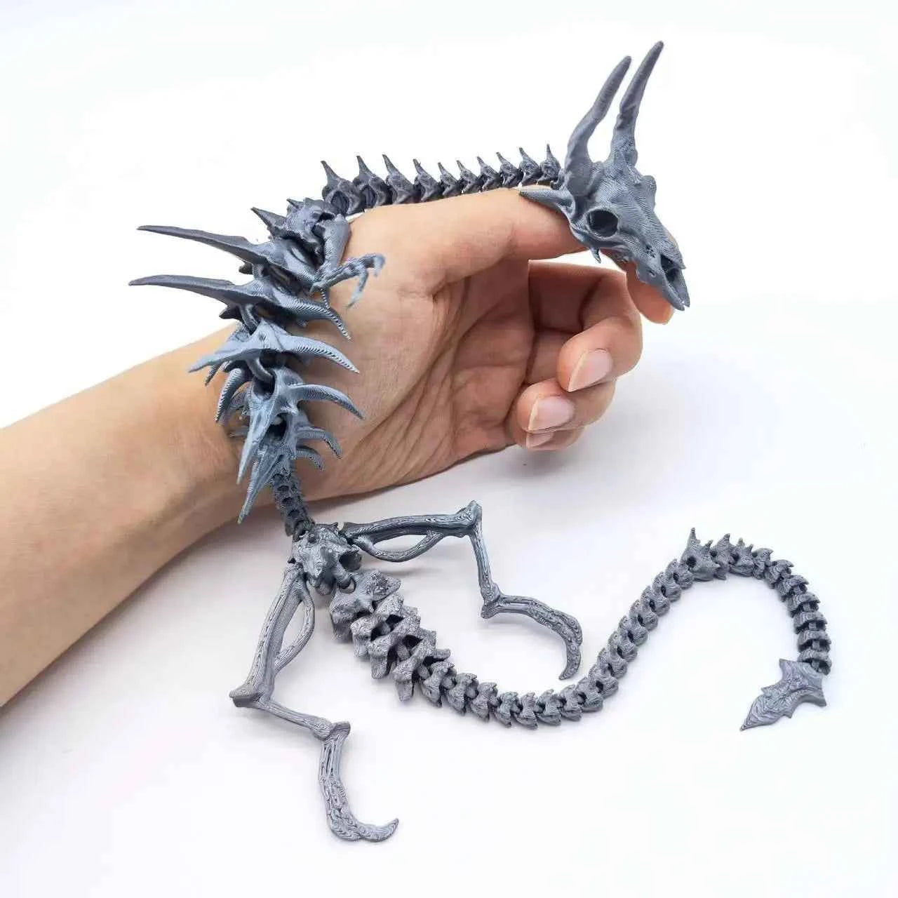 3D Printing Dragon Skeleton Model  Creative Joints Movable Desktop Craft Ornament Toys Home Decorations Gifts
