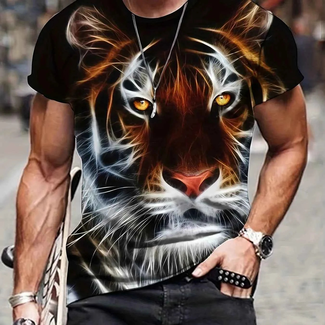 Tiger Print T-Shirt 3D