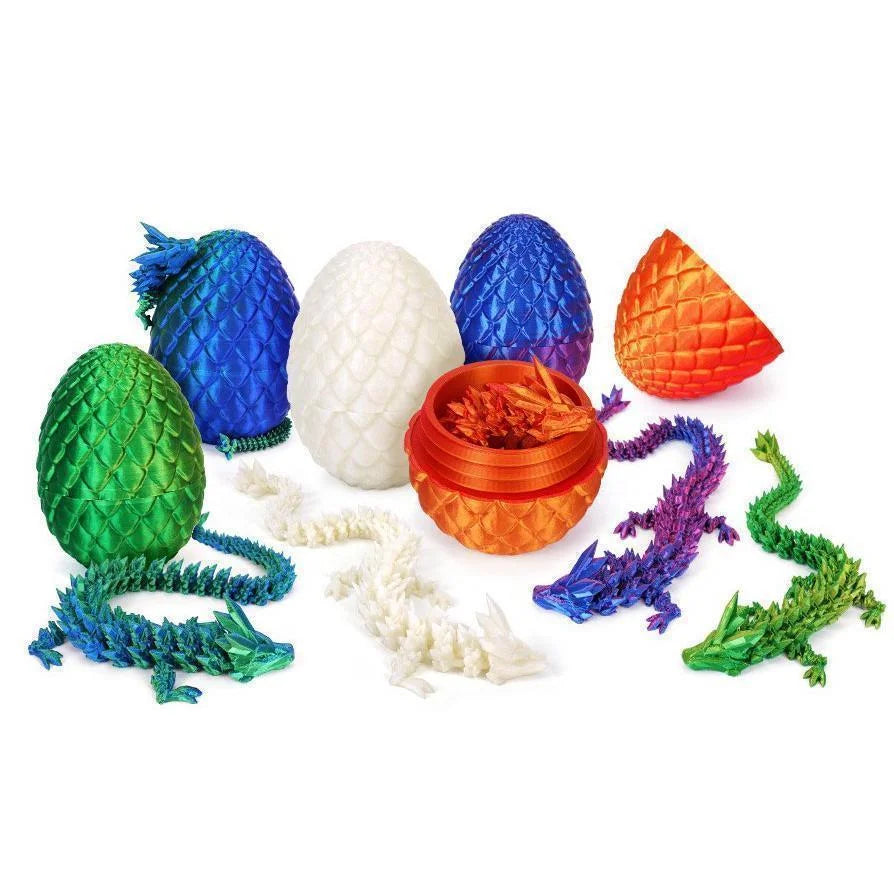3D Printed Dragon Egg With Dragon Full Articulated Dragon Modle,Three-Dimensional Joint Movable Desktop Ornament Home Decor Toys