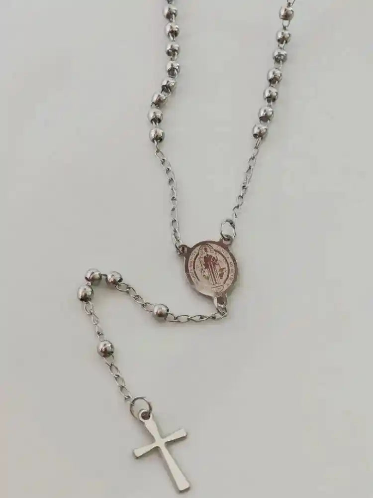Rosary Necklace, Iron Bead Rosary Necklace - Pedlar's Attic