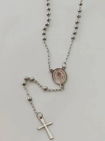 Rosary Necklace, Iron Bead Rosary Necklace - Pedlar's Attic
