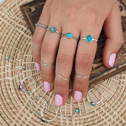What the Stone Chose — Boho Turquoise Adjustable Ring - Pedlar's Attic