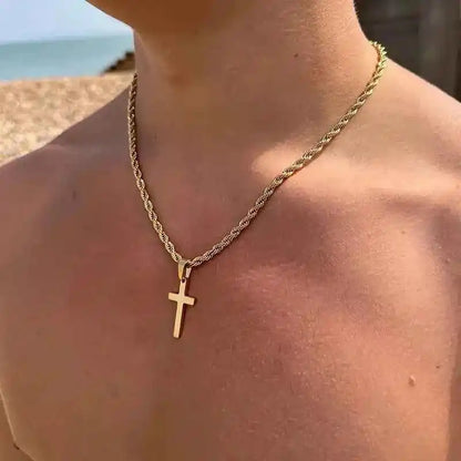 Elysian Cross Pendant Necklace - Minimalist Gold Charm for Men & Women, Perfect Gift for Every Occasion - Pedlar's Attic