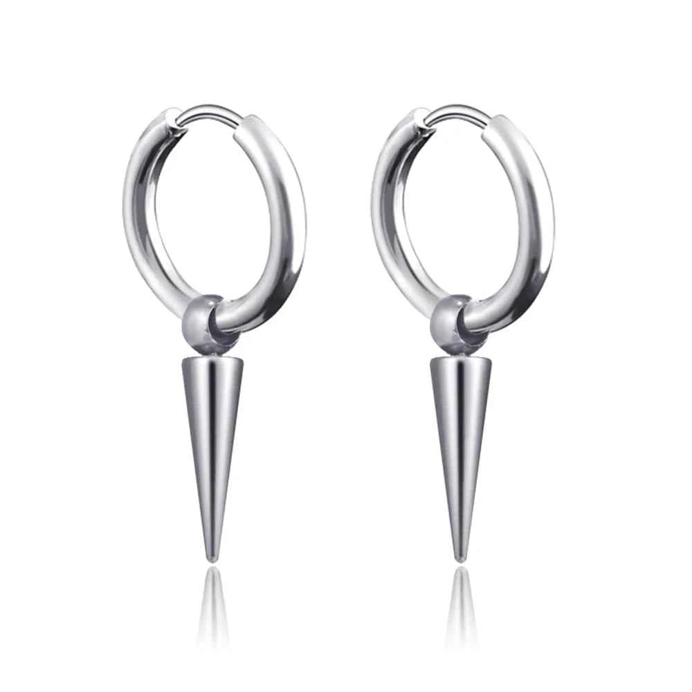 Punk Stainless Steel Hoop Earrings - Trendy Goth Hip Hop Jewelry for Men & Women - Pedlar's Attic