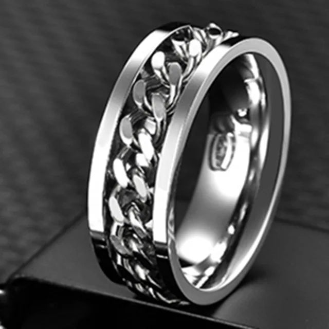 The Restless Link — Stainless Steel Chain Spinner Ring