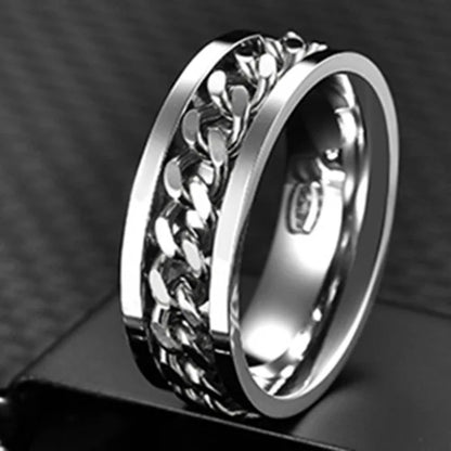 The Restless Link — Stainless Steel Chain Spinner Ring