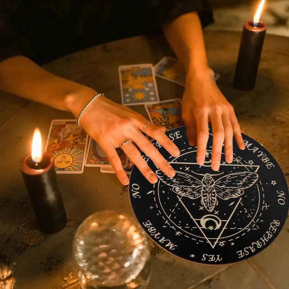 Star Pendulum Board Dowsing Divination Board Decision Maker Planchette Ouija Board Game Energy Carven Plate Witch Crafts