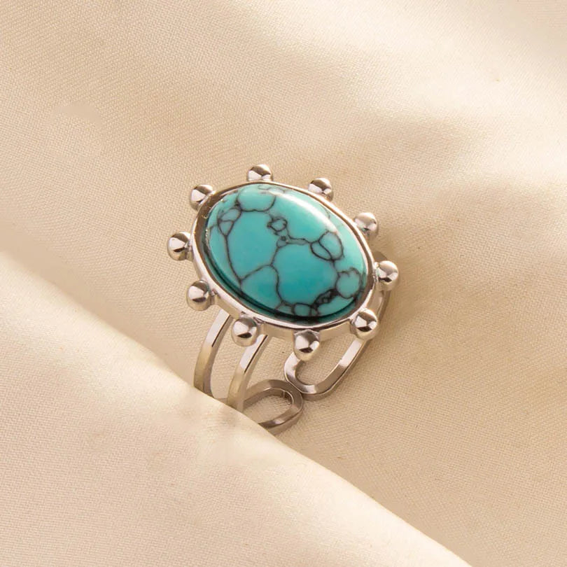What the Stone Chose — Boho Turquoise Adjustable Ring - Pedlar's Attic