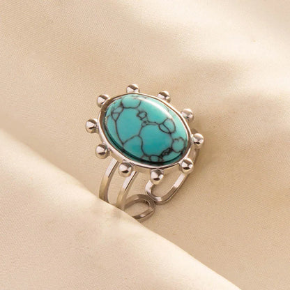 What the Stone Chose — Boho Turquoise Adjustable Ring - Pedlar's Attic