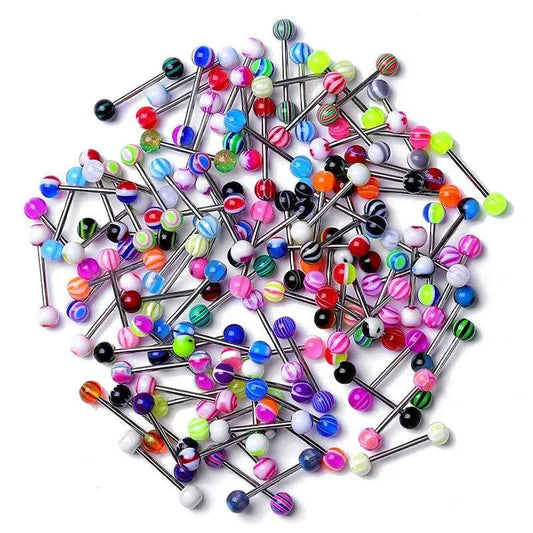 Fashion Mixed Color Acrylic Tongue Piercing for Women