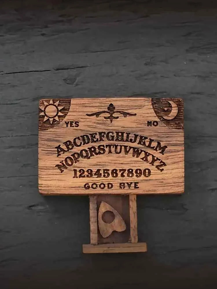 Mini Ouija Board With Drawer Handmade Retro Ouija Board Wooden Talking Spirit Board Emotional Love Drawer Divination Tools