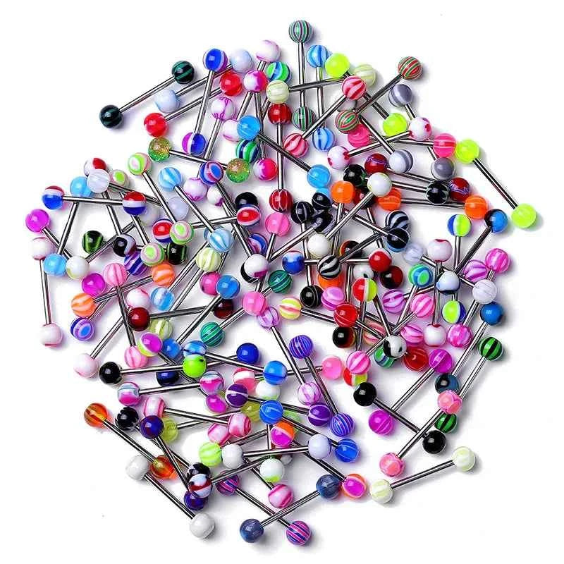 Fashion Mixed Color Acrylic Tongue Piercing for Women