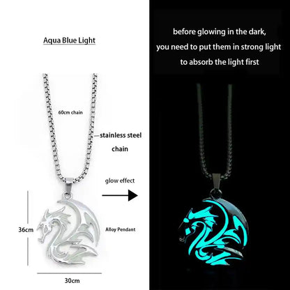 Luminous Alloy Dragon Pendant Glowing Necklace - Pedlar's Attic