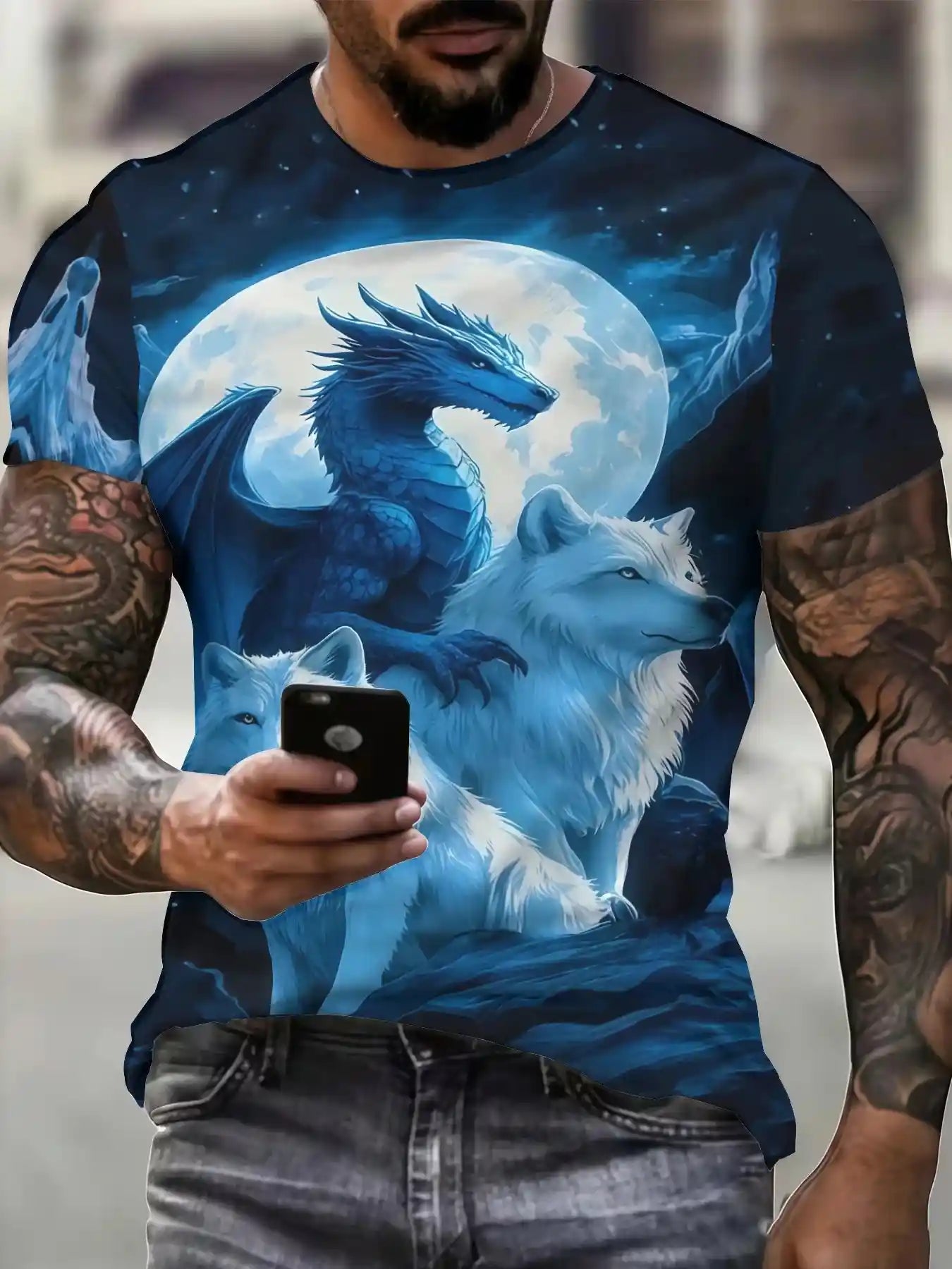 Midnight & the Wolf King 3D Graphic Tee