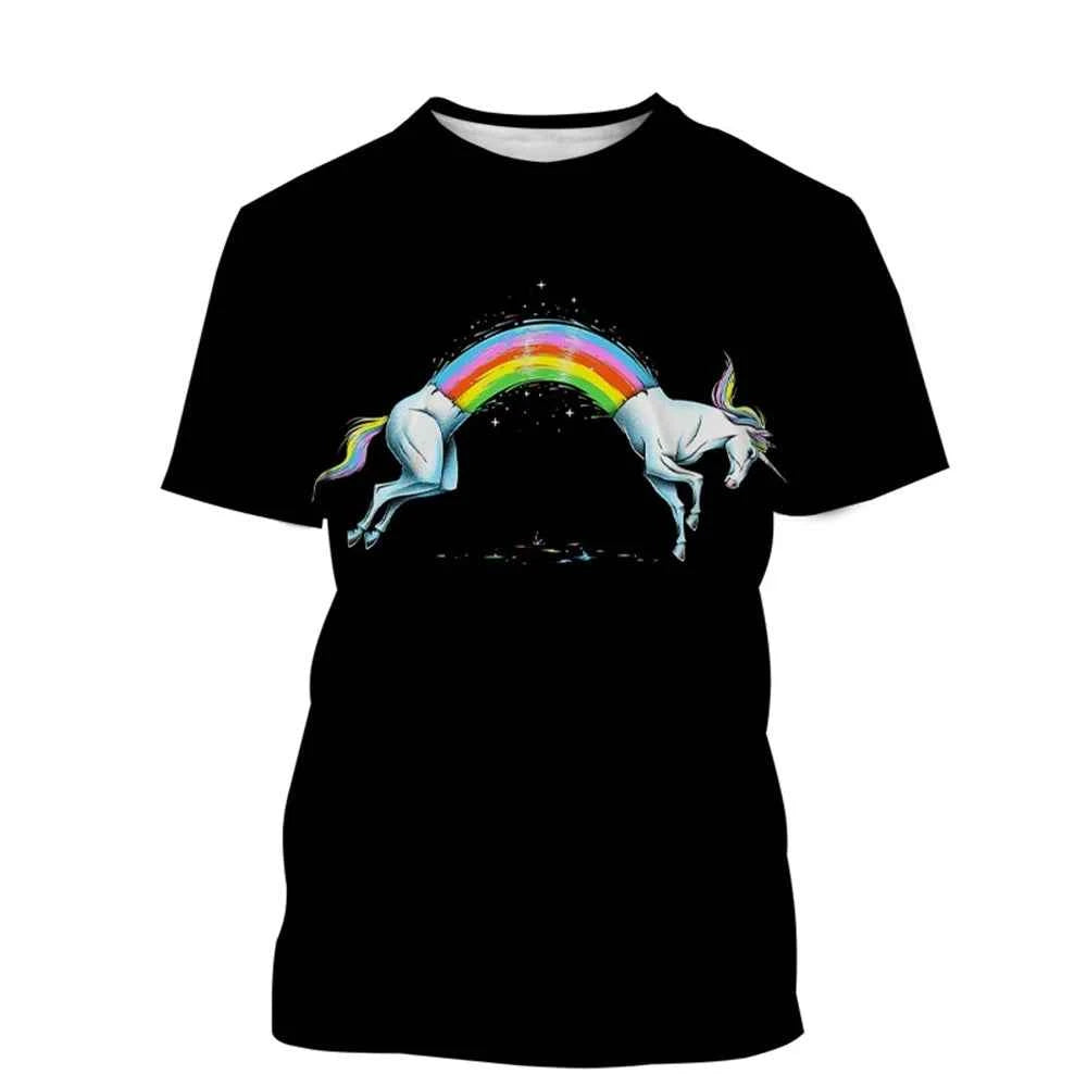 unicorn 3D painted art T-shirt