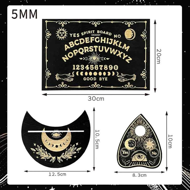 12inch Wooden Divination Pendulum Board Engraved Magic Board Ouija Board Metaphysical Message Witch's Pendulum Board Kit