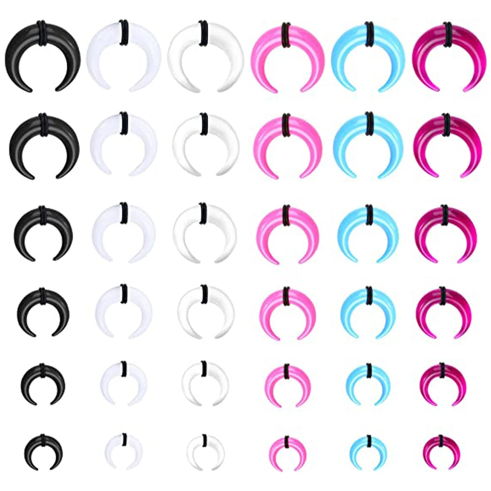 The Crescent Riot — Acrylic Taper Body Jewellery Sets