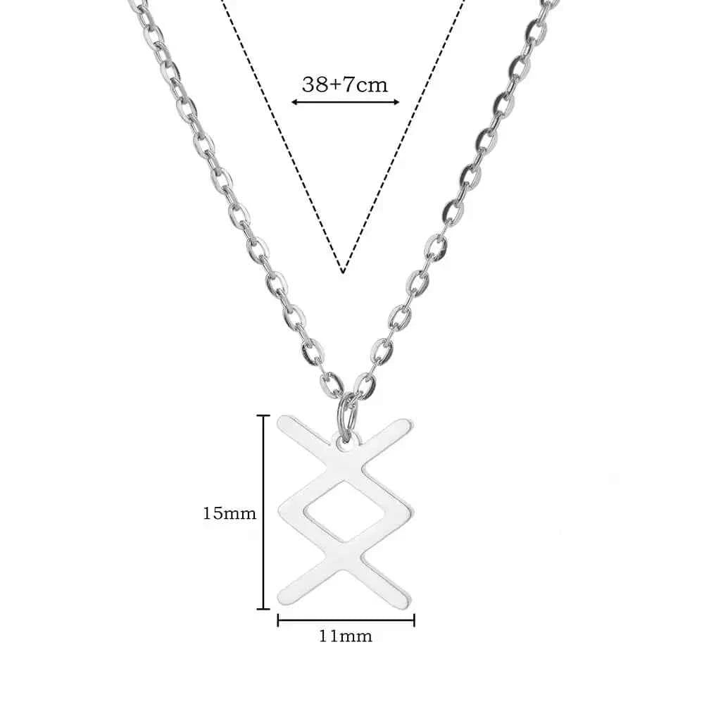 Norse Runic Pendant Viking Rune Layering Necklace