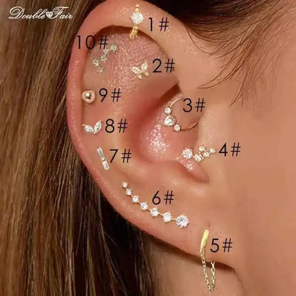 Helix & Daith Earrings with Chain | Dainty Cartilage & Tragus - Pedlar's Attic