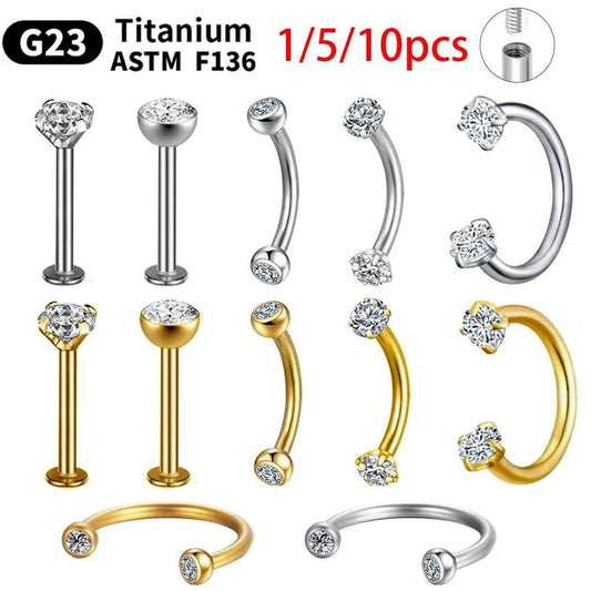 Titanium Piercings Labret Stud Lip Nose Eyebrow piercing kit
