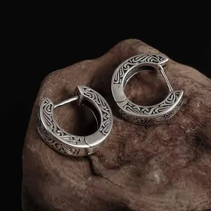 Vintage Simple Small Hoop Earrings Stainless Steel Hypoallergenic Earrings for Men Women Cool Indian Boho Jewelry - Pedlar's Attic