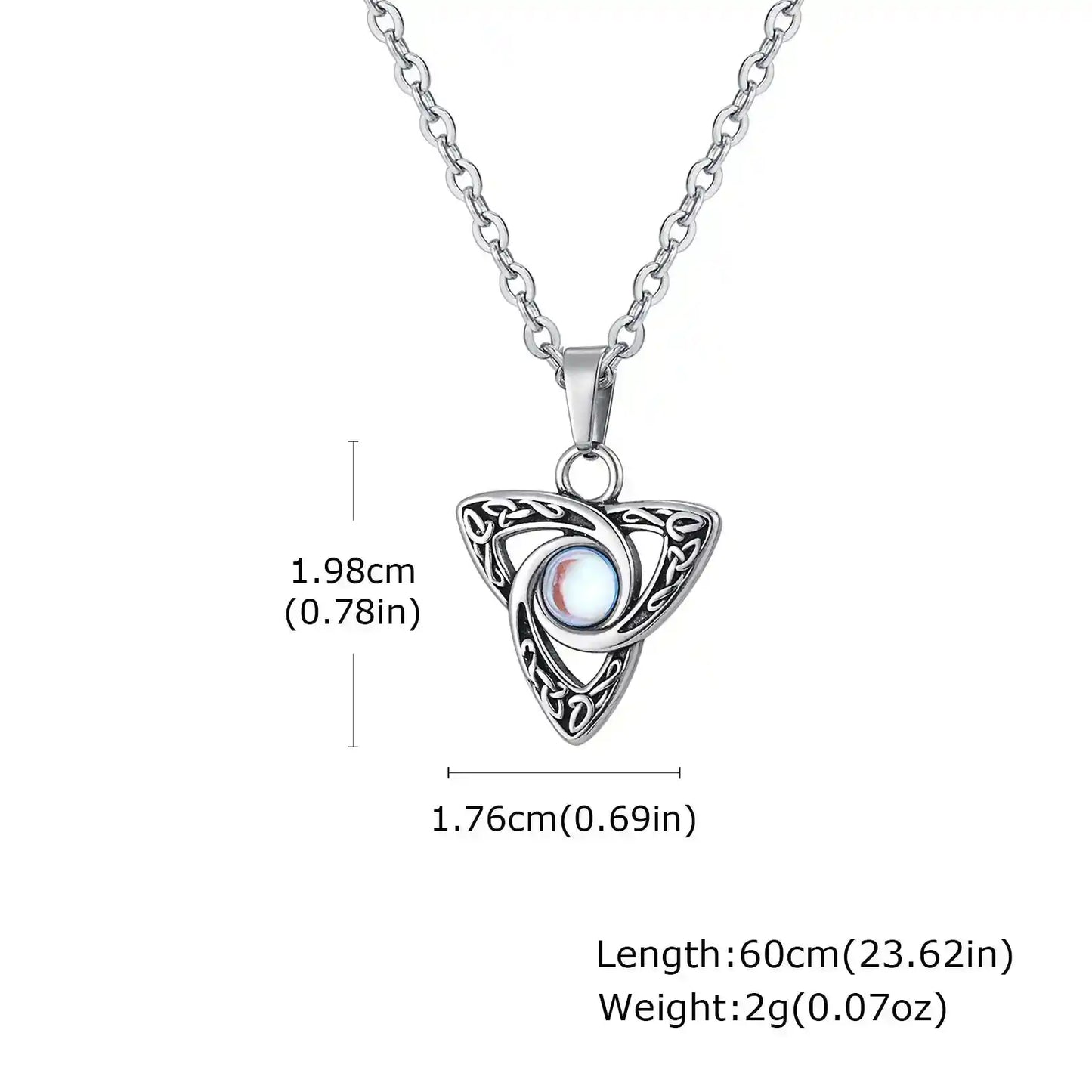 Celtic Knot Moonstone Pendant Necklace